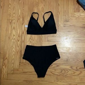 Aerie High wasted bathing suit top and bottom